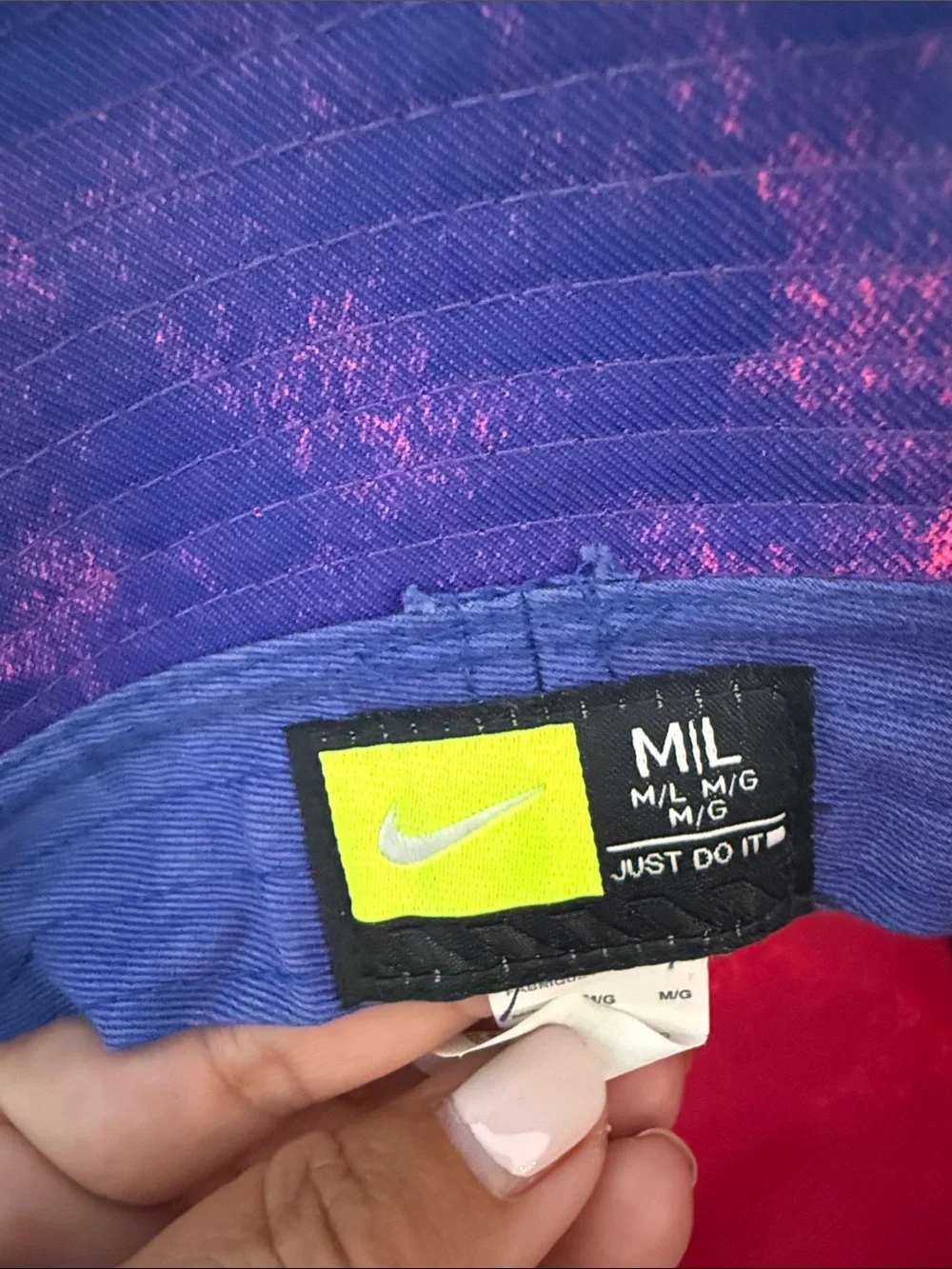 Nike Purple & Pink Tie-Dye Bucket Hat with White Logo - Picture 3 of 4
